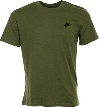 Nike Nike Core Tee Mens Sport Slim Fit Fitness Cotton Shirt T-Shirt Green Size: L, Brown Green/Black, L