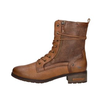 Mustang Hoge Veterlaarzen - Dames - Veterlaarzen - Bruin - 41 EU - Leer - Schoenen