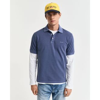 GANT Heren Gant Sunfaded Piqu&eacute; Poloshirt in Navy