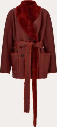 Ferragamo Women Reversible shearling jacket Red