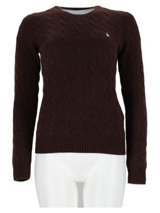 Polo Ralph Lauren Brown Cable-Knit Wool-Blend Sweater