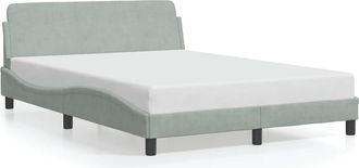 vidaXL Estructura De Cama Dover Terciopelo Gris Claro 137x190cm Vidaxl