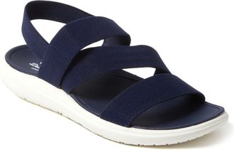 Dearfoams Womens Emilia Elastic Gore Strappy Sandal