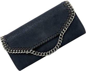 Stella McCartney Stella Mccartney Silver Navy Polyester Metal Long Wallet (Bi-Fold) (Pre-Owned)