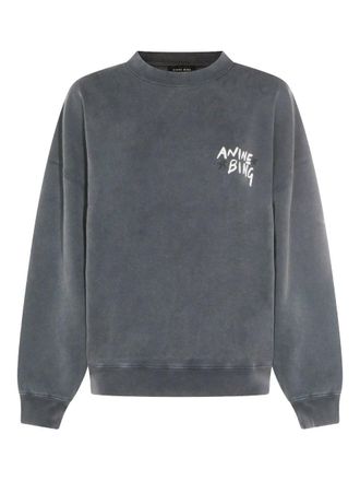 Anine Bing Miles Sweatshirt Empowerment Washed Black