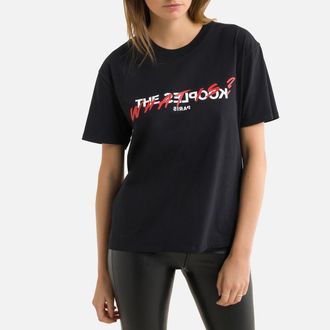 The Kooples T-Shirt mit rundem Ausschnitt, Logoprint vorne - Schwarz - THE KOOPLES