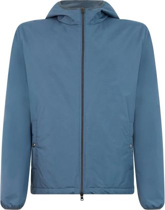 Herno Lightweight Hooded Jacket - male - Herno - Light Jackets - Blue - XL - Jackets