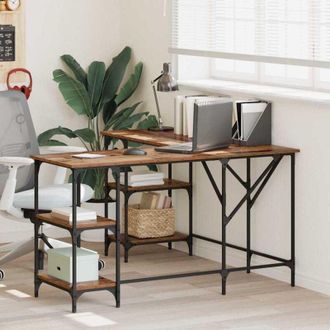 vidaXL vidaXL Scrivania Legno vecchio 139 x 139 x 75 cm Legno multistrato