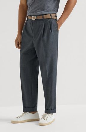 Brunello Cucinelli Virgin wool trousers in Anthracite at Nordstrom, Size 52 It