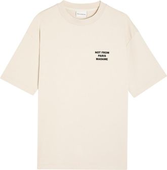 Dr&ocirc;le de Monsieur DR&Ocirc;LE DE Monsieur Le T-shirt Slogan Printed Cotton T-shirt - Beige - XL