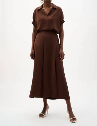Joseph Ribkoff Gauze Pull On Culotte Pants In Mahogany