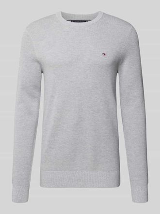 Tommy Hilfiger Regular Fit Strickpullover aus reiner Baumwolle in Hellgrau, Gr&ouml;&szlig;e XL