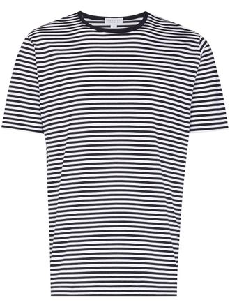 Sunspel striped cotton T-shirt - men - Cotton - L - White