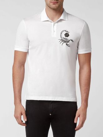 Philipp Plein Polo a maniche corte in cotone con logo a contrasto