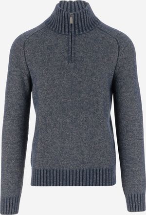 K-Way Wool Blend Sweater With Zipper At The Neck