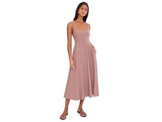 Beyond Yoga Featherweight At The Ready Square Neck Dress Womens Clothing Rosey Taupe Heather 1 : 2XL, Polyester/Elastane
