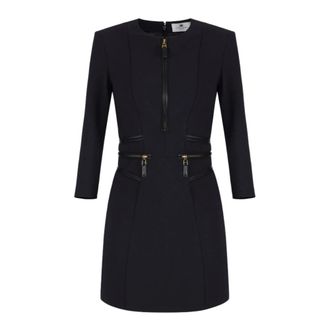 Elisabetta Franchi Dames, Jurken, Zwart, Maat: S Leer