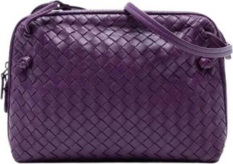 Bottega Veneta Pre-owned Cross Body Bags, female, Purple, Size: ONE SIZE Pre-owned Leather Crossbody Bag