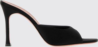 Amina Muaddi Sandali mules Alexa in raso con tacco a stiletto
