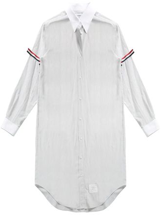 Thom Browne striped shirtdress - women - Cotton - 36 - Grey