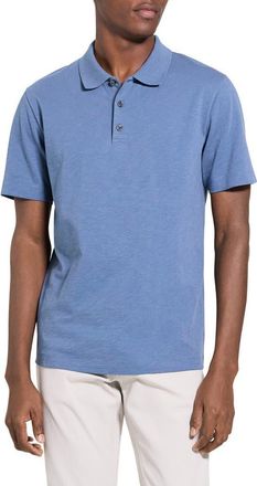 Theory Bron in Cosmos Slub Cotton Polo Shirt in Bering at Nordstrom, Size Small