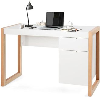 Costway Costway - Escritorio Para Ordenador Mesa De Trabajo Con Armario Y Caj&oacute;n Para Casa Oficina