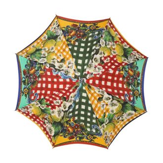 Dolce & Gabbana Ombrello Pieghevole con Stampa Carretto Siciliano - - Accessories - Donna - Multicolore - ONE SIZE