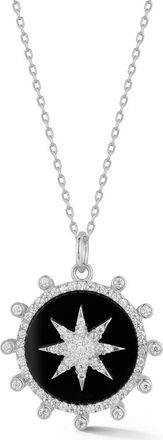 Sphera Milano Medallion Pendant Necklace in Silver at Nordstrom Rack