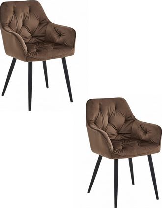 OEM Silla York - Terciopelo Marr&oacute;n / Patas Negras X 2