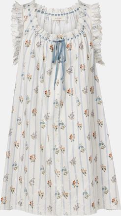 D&ocirc;en Nessie floral striped cotton shirt dress