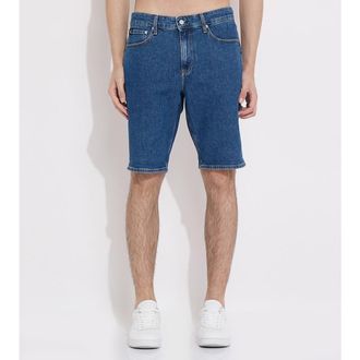 Calvin Klein Mens Blue Washed Pocket Detail Denim Shorts, Waist Size 29