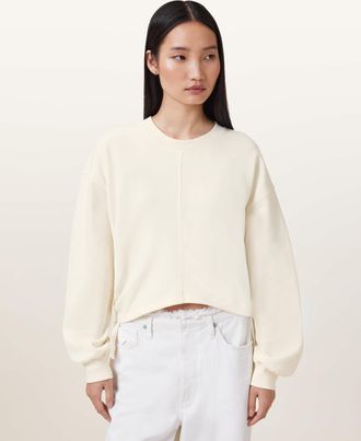 AllSaints Cotton Mira Haven Cropped Sweatshirt, Size: XS