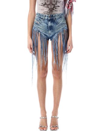 Diesel De-Jizz Fringed Denim Shorts