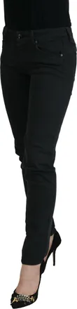 Ermanno Scervino Black Cotton Slim Fit Women Denim Jeans Elastane Clothing