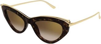 Cartier Ct 0596S 002 Zonnebrillen - Dames - Zonnebrillen - Bruin - 55 MM - Nylon - Accessoires