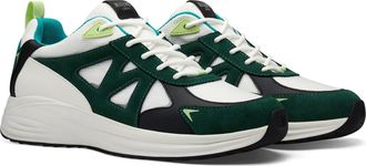 Mallet Footwear Mens Angel Trainers in White/Green Leather - Size UK 10