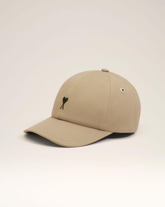 Ami Beige Cotton Ami De Coeur Embroidery Cap Beige - OS - Unisex
