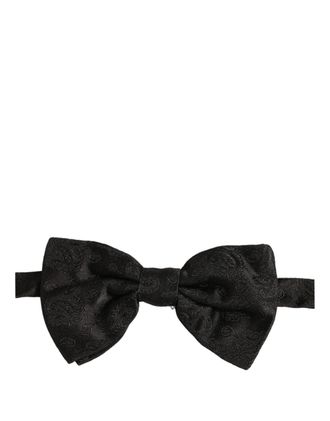 Dolce & Gabbana Paisley Silk Bow Tie - Black