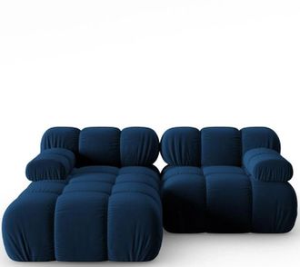 MICADONI Modulares 3-Sitzer Design Ecksofa Bellis mit Eckteil links - Samtbezug