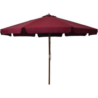 vidaXL Sombrilla De Jard&iacute;n Con Palo De Madera Color Burdeos 330 Cm Vidaxl