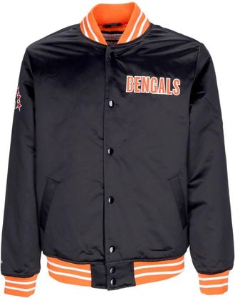 Mitchell & Ness NFL Bomberjack Cincinnati Bengals Viering - Heren - Bomber jackets - Zwart - S - Polyester - Jassen