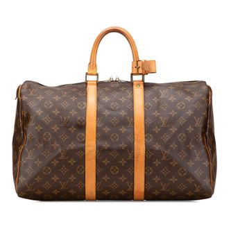 Louis Vuitton Coated Canvas Monogram Keepall 45