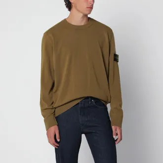 Stone Island Maglione girocollo color cactus in lana