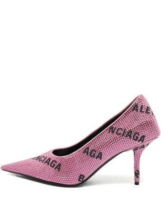Balenciaga Knife pumps met kristallen - Roze