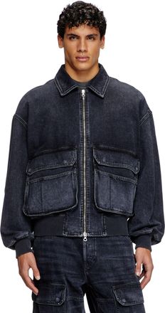 Diesel Jacket in batavia-weave denim - Denim Jackets - Unisex - Black