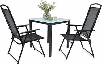 ebuy24 Juego De Muebles De Jard&iacute;n Del Grupo De Asientos De 3 Piezas 80m 105x80x80 - Vcm