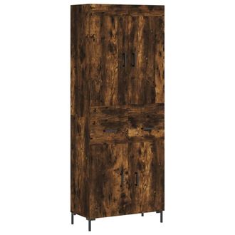 Berkfield Home Highboard Smoked Oak 69.5x34x180 cm Engineered Wood in Brown