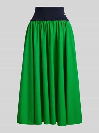 Polo Ralph Lauren Ausgestellter Midi-Rock aus reiner Baumwolle in Gruen, Gr&ouml;&szlig;e XXL