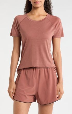 Smartwool Active Ultralite Crewneck T-Shirt in Mocha at Nordstrom, Size X-Large