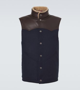 Brunello Cucinelli Shearling-trimmed wool vest